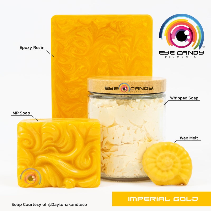 Eye Candy Pigments Premium Gold Mica Powder - Imperial Gold (50gr) - for Epoxy, Resin, Soap, Paint, Woodworking, Acrylic Pouring, Bath Bombs, Fishing Lures - DIY Arts and Crafts Additive - Image 2